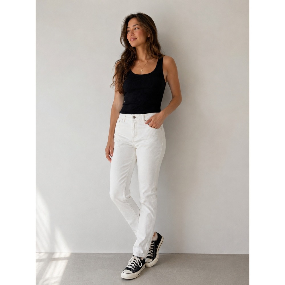 Rewash Women Classic Rise Skinny Jeans 3 White Distressed Denim Streetwear Y2K